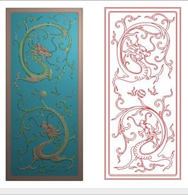 双龙戏珠精雕图