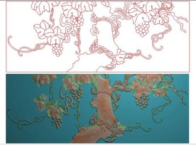 葡萄精雕图