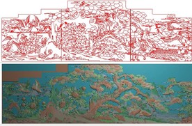 松鹤延年精雕图