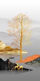 抽象山水玄关画