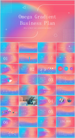 蓝红渐变商务风格ppt