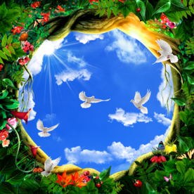 蓝天白云天顶画