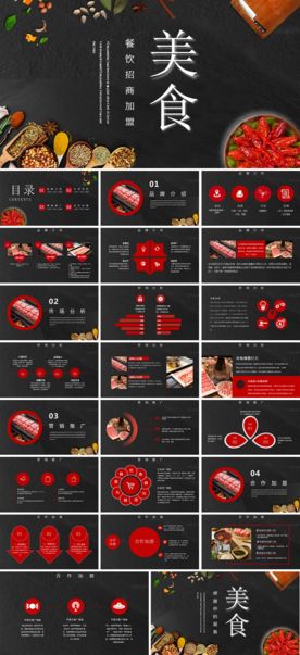 餐饮美食招商加盟商业PPT模板