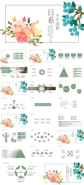 文艺时尚创意分析清新汇报PPT