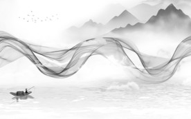 中式大气灰色山水 TIF分层