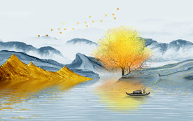 新中式电视背景墙