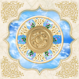 欧式金属花纹天空天顶壁画