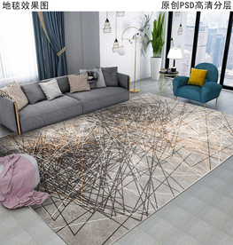 轻奢几何抽象线地毯