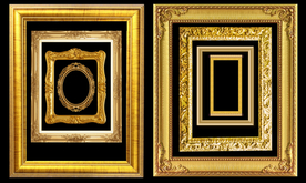 金色油画框设计素材