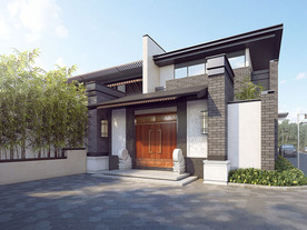 中式别墅效果图