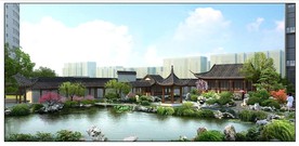 中式庭院景观效果图