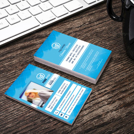 简约通用名片双面PSD展开图图