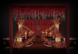 红金色婚礼仪式区