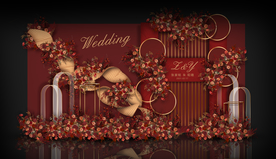 红色婚礼迎宾区