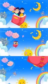 卡通阳光儿童梦想歌舞舞台视频