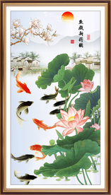 富贵有余 鱼戏新荷图