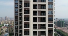 城市风光无人机航拍楼盘高清视频