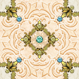 欧式奢华珠宝花大理石天顶