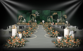 绿色系婚礼仪式区