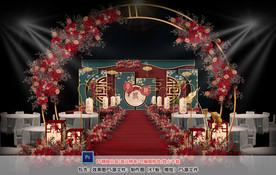 红绿色新中式仪式区