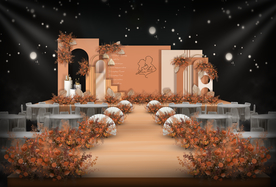 橙色婚礼仪式区