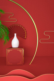 中国风电商C4D海报背景