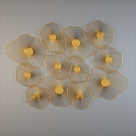 现代金属睡莲墙壁装饰品