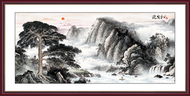 迎客松黄山迎客松国画迎客松