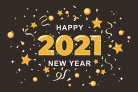 2021新年快乐节日海报矢量