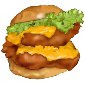 手绘插画汉堡图片