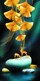 装饰画 鹿 玄关