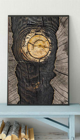 现代烁金水墨金色年轮木纹装饰画