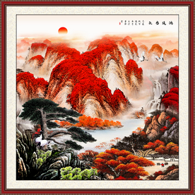 五岳独尊鸿运当头泰山装饰画