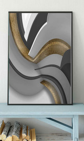 北欧金色抽象几何空间装饰画