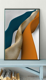 北欧爱马仕抽象几何空间装饰画