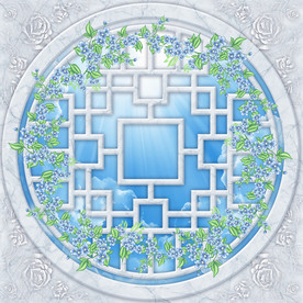 石纹蓝天白云天花板背景墙