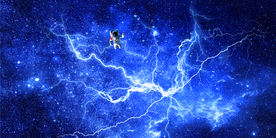 闪电星空