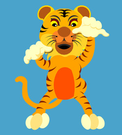卡通顽皮虎 老虎