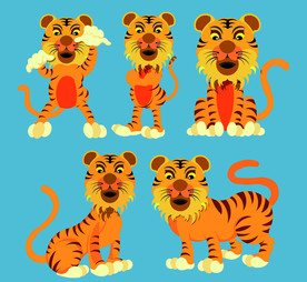 卡通顽皮虎 老虎