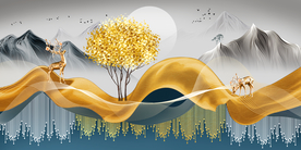 发财树三联玄关