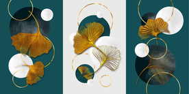 金色银杏叶装饰画