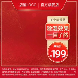 红色促销年货节主图元旦直通车