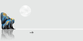 蓝色水墨画 意境