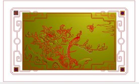 凤凰牡丹精雕图