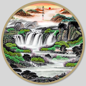圆形山水图片