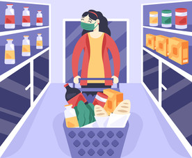 超市购物佩戴口罩
