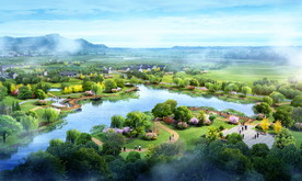 乡村公园景观设计鸟瞰图