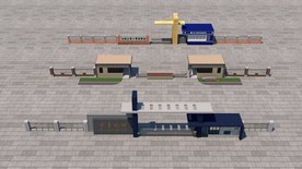 现代大门保安厅伸缩门su模型.