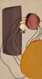 爱马北欧抽象几何油画玄关装饰画