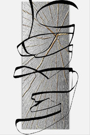 现代北欧抽象金色水墨年轮装饰画